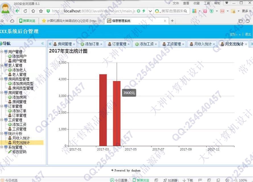计算机源码设计实例-803大神JSP_SSH2_EasyUI养老院管理系统截图