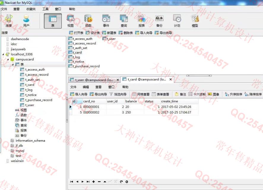 计算机源码设计实例-829JSP基于SSM框架的校园卡管理系统设计截图